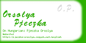 orsolya pjeczka business card